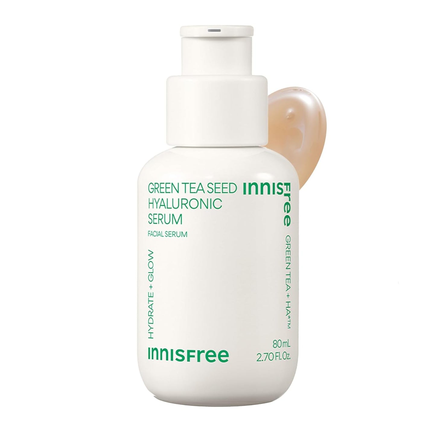 Innisfree Green Tea Seed Hydrating Serum with Hyaluronic Acid & Niacinamide, Korean Face Serum for Glow