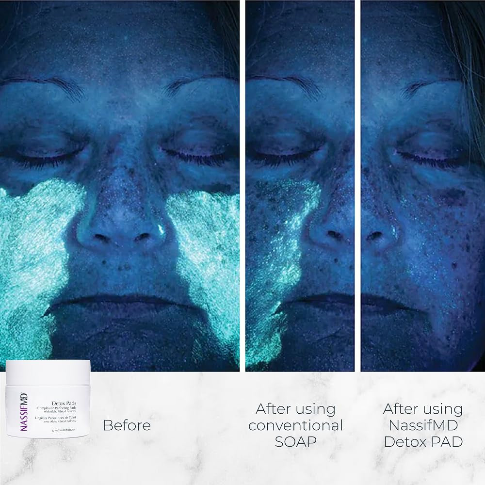 Exfoliating Detox Pads | Surgeon-Created AHA/BHA Facial Pads for Deep Cleansing, Smoother Texture & Glowing Skin | Reduces Pores, Firms, Brightens